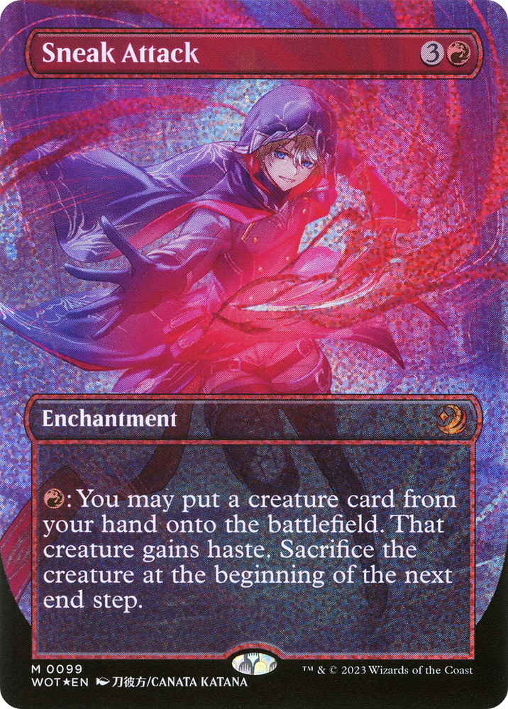 Sneak Attack (Anime Borderless) (Confetti Foil) [Wilds of Eldraine: Enchanting Tales]