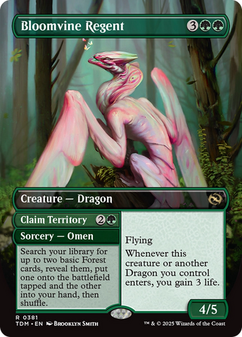 Bloomvine Regent // Claim Territory // Bloomvine Regent (TDM-381) - Tarkir: Dragonstorm (Borderless) Foil