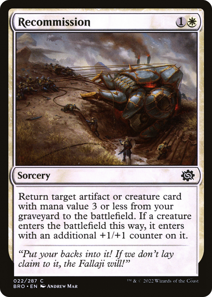 Recommission [The Brothers' War]