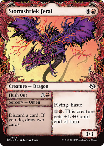 Stormshriek Feral // Flush Out (TDM-304) - Tarkir: Dragonstorm: (Showcase)