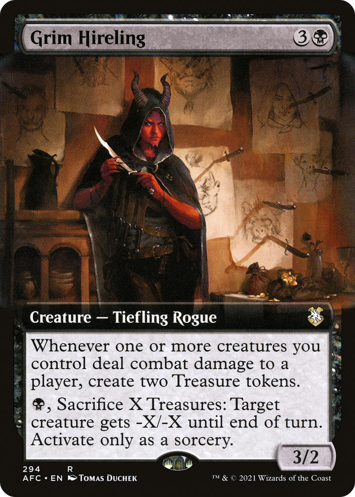 Grim Hireling (Extended Art) [Dungeons & Dragons: Adventures in the Forgotten Realms Commander]