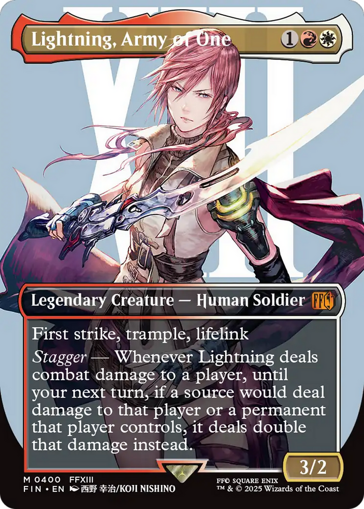 Lightning, Army of One (FIN-400) - FINAL FANTASY (Borderless)