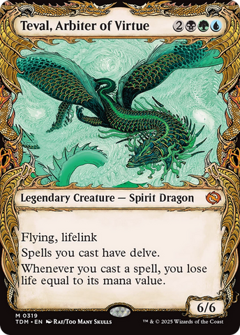 Teval, Arbiter of Virtue (TDM-319) - Tarkir: Dragonstorm: (Showcase) Foil