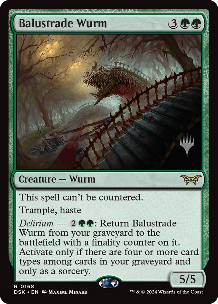 Balustrade Wurm [Duskmourn: House of Horror Promos]