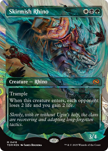 Skirmish Rhino (TDM-418) - Tarkir: Dragonstorm: (Showcase) (Borderless) Foil