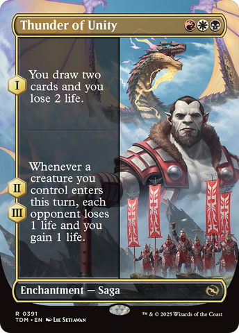 Thunder of Unity (TDM-391) - Tarkir: Dragonstorm: (enchantment) (Borderless) Foil