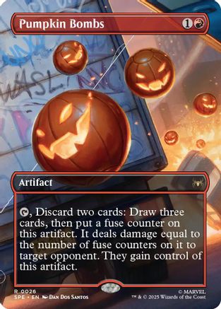 Pumpkin Bombs (Borderless) (SPE, MAR-026) - Marvel's Spider-Man: Eternal-Legal Foil