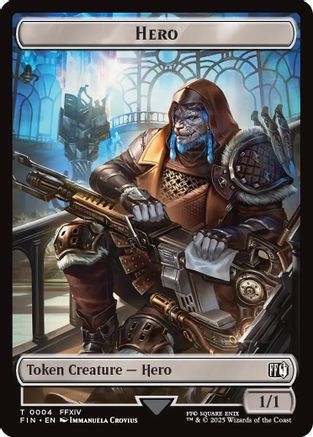 Hero (0004) // Copy (0001) Double-Sided Token (FIN-4 // 1) - FINAL FANTASY Foil