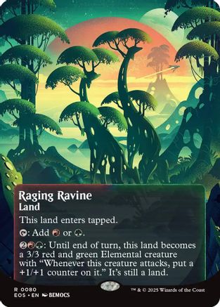 Raging Ravine (0080) (Borderless) (EOS-080) - Edge of Eternities: Stellar Sights Foil