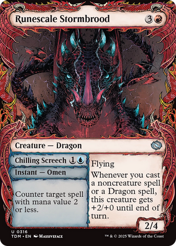 Runescale Stormbrood // Chilling Screech (TDM-316) - Tarkir: Dragonstorm: (Showcase)