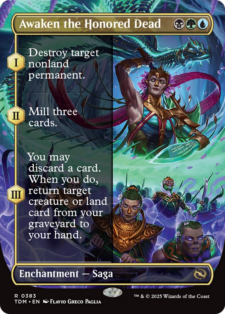 Awaken the Honored Dead (TDM-383) - Tarkir: Dragonstorm: (enchantment) (Borderless)