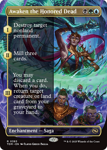 Awaken the Honored Dead (TDM-383) - Tarkir: Dragonstorm: (enchantment) (Borderless) Foil