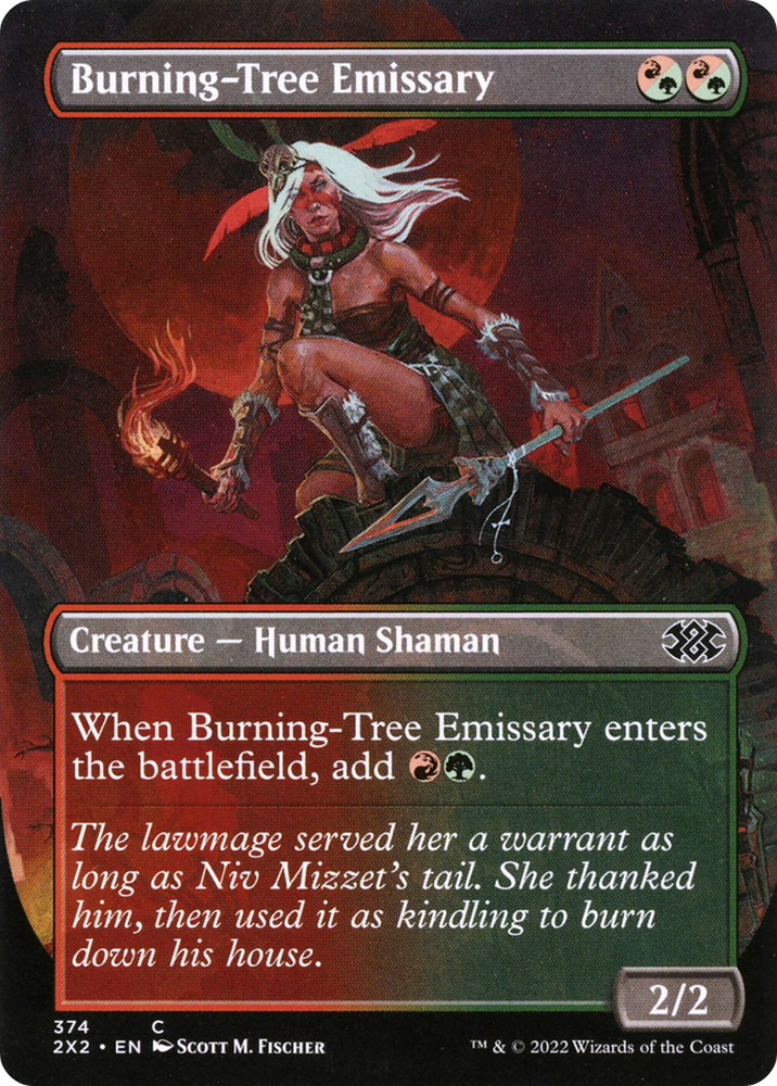 Burning-Tree Emissary (Borderless Alternate Art) [Double Masters 2022]