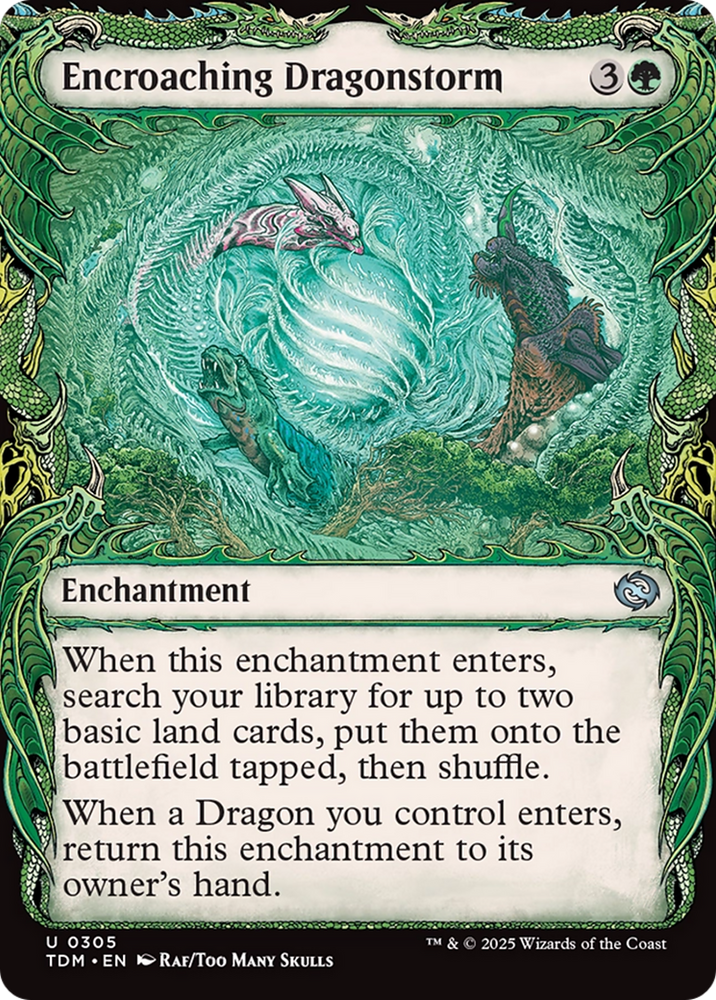 Encroaching Dragonstorm (TDM-305) - Tarkir: Dragonstorm: (Showcase, enchantment)
