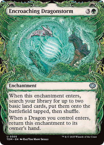 Encroaching Dragonstorm (TDM-305) - Tarkir: Dragonstorm: (Showcase, enchantment)
