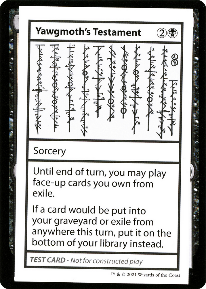 Yawgmoth's Testament (2021 Edition) [Mystery Booster Playtest Cards]