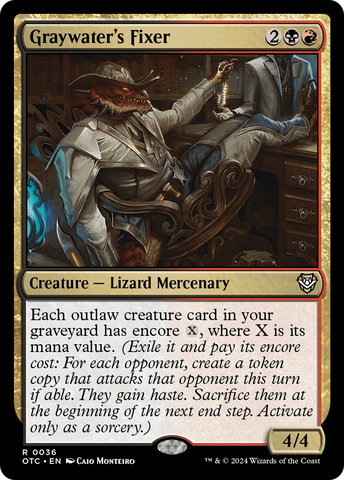 Graywater's Fixer [Outlaws of Thunder Junction Commander]