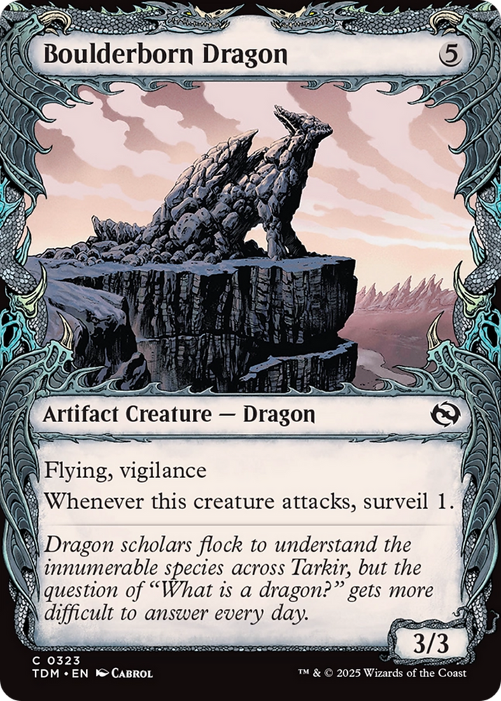 Boulderborn Dragon (TDM-323) - Tarkir: Dragonstorm: (Showcase) Foil