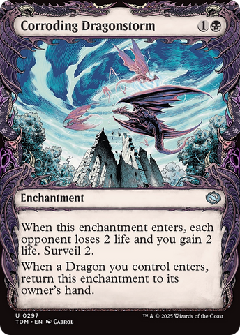 Corroding Dragonstorm (TDM-297) - Tarkir: Dragonstorm: (Showcase, enchantment) Foil