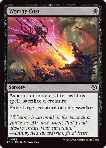 Worthy Cost (TDM-099) - Tarkir: Dragonstorm
