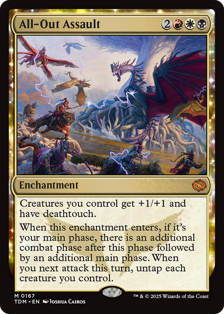 All-Out Assault (TDM-167) - Tarkir: Dragonstorm: (enchantment)