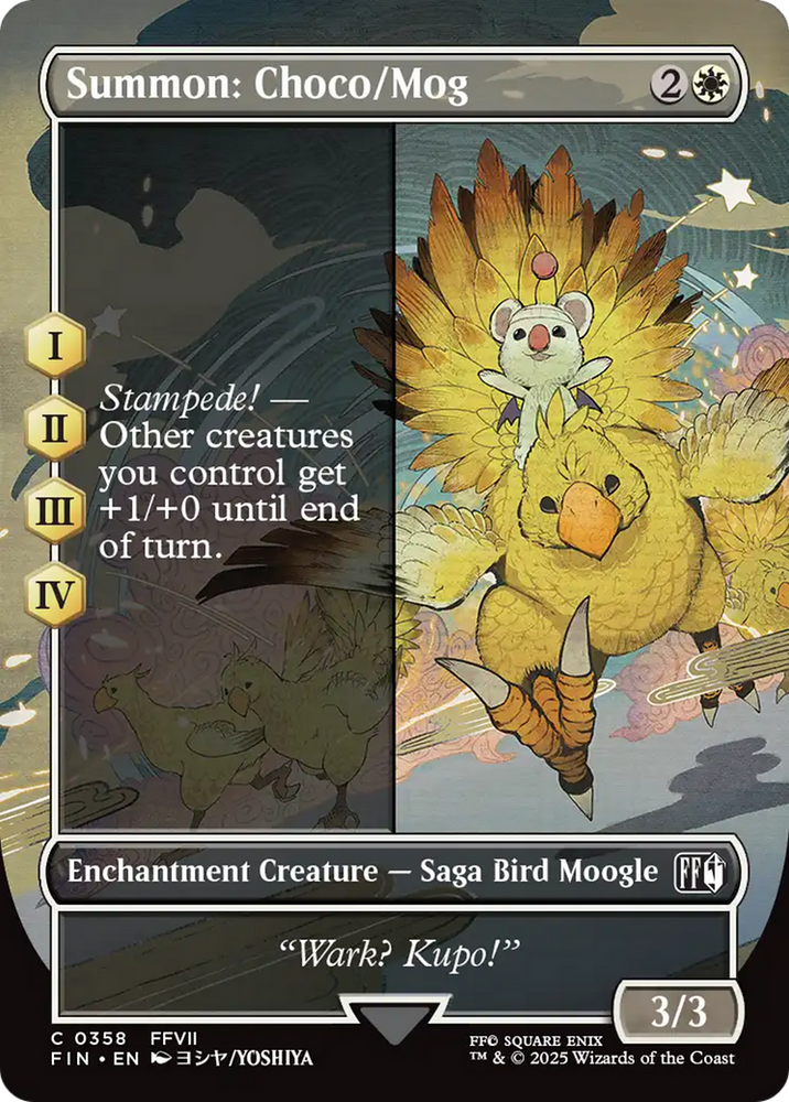 Summon: Choco/Mog (FIN-358) - FINAL FANTASY: (borderless, enchantment) (Borderless) Foil