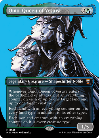 Omo, Queen of Vesuva (Borderless) (Ripple Foil) [Modern Horizons 3 Commander]