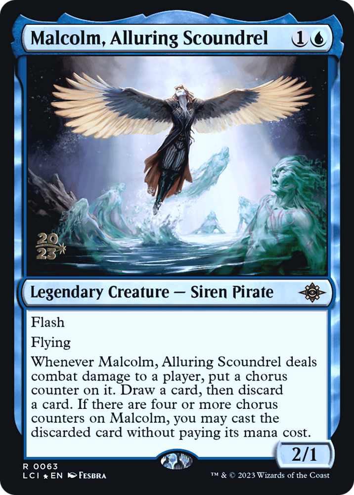 Malcolm, Alluring Scoundrel [The Lost Caverns of Ixalan Prerelease Cards]