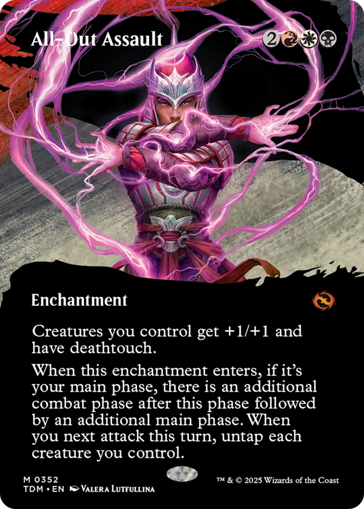 All-Out Assault (TDM-352) - Tarkir: Dragonstorm: (Showcase, enchantment) (Borderless) Foil