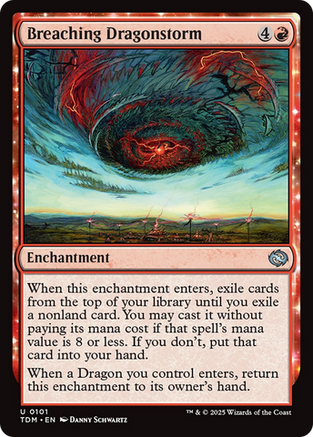 Breaching Dragonstorm (TDM-101) - Tarkir: Dragonstorm: (enchantment) Foil