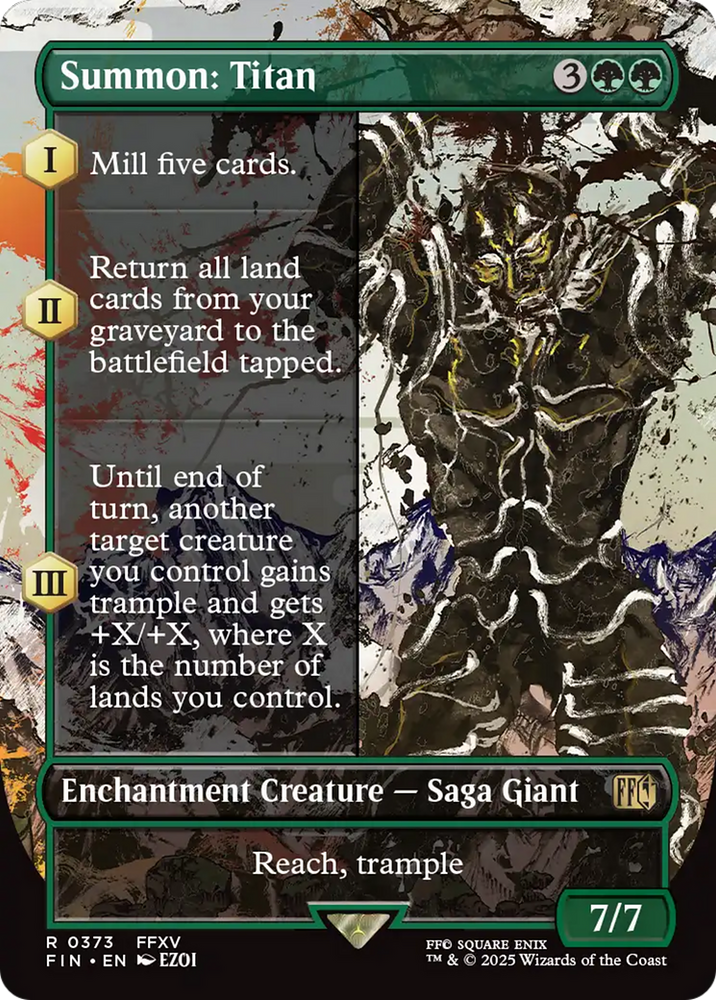 Summon: Titan (FIN-373) - FINAL FANTASY: (enchantment) (Borderless)