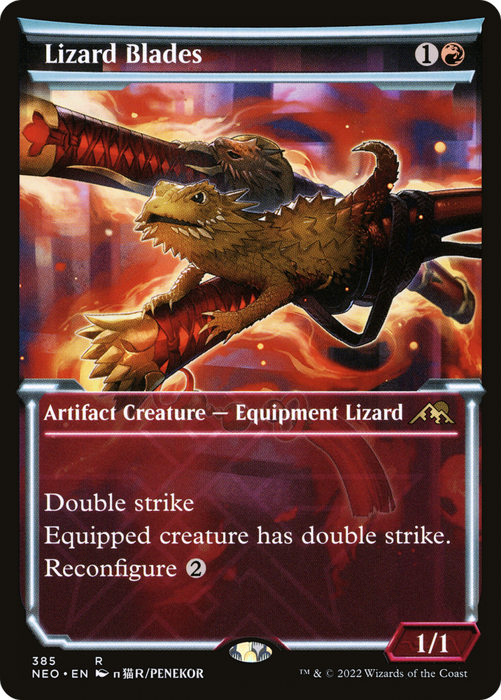 Lizard Blades (Showcase Soft Glow) [Kamigawa: Neon Dynasty]