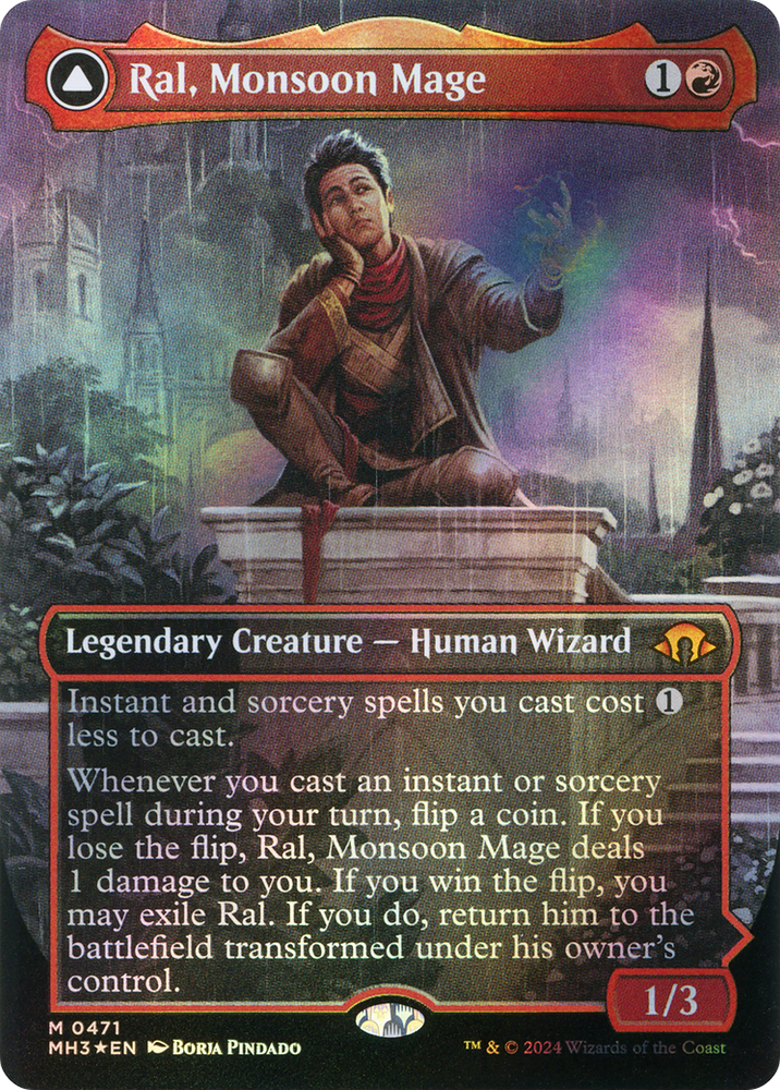 Ral, Monsoon Mage // Ral, Leyline Prodigy (Borderless) (Textured Foil) [Modern Horizons 3]
